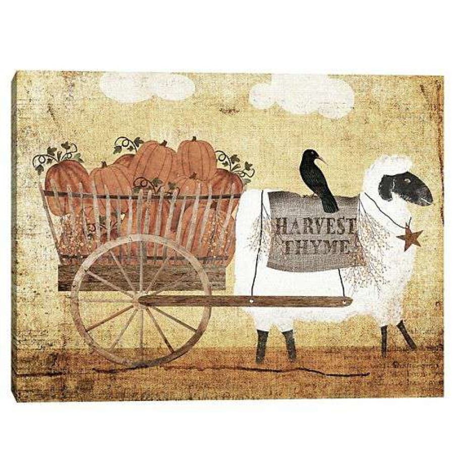 Home Decor * | Master Piece Harvest Sheep Light By B Albert Canvas Wall Art