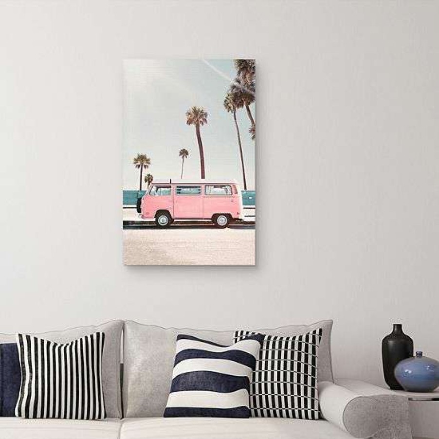 Home Decor * | Master Piece Pink Van Wall Art By Sisi & Seb