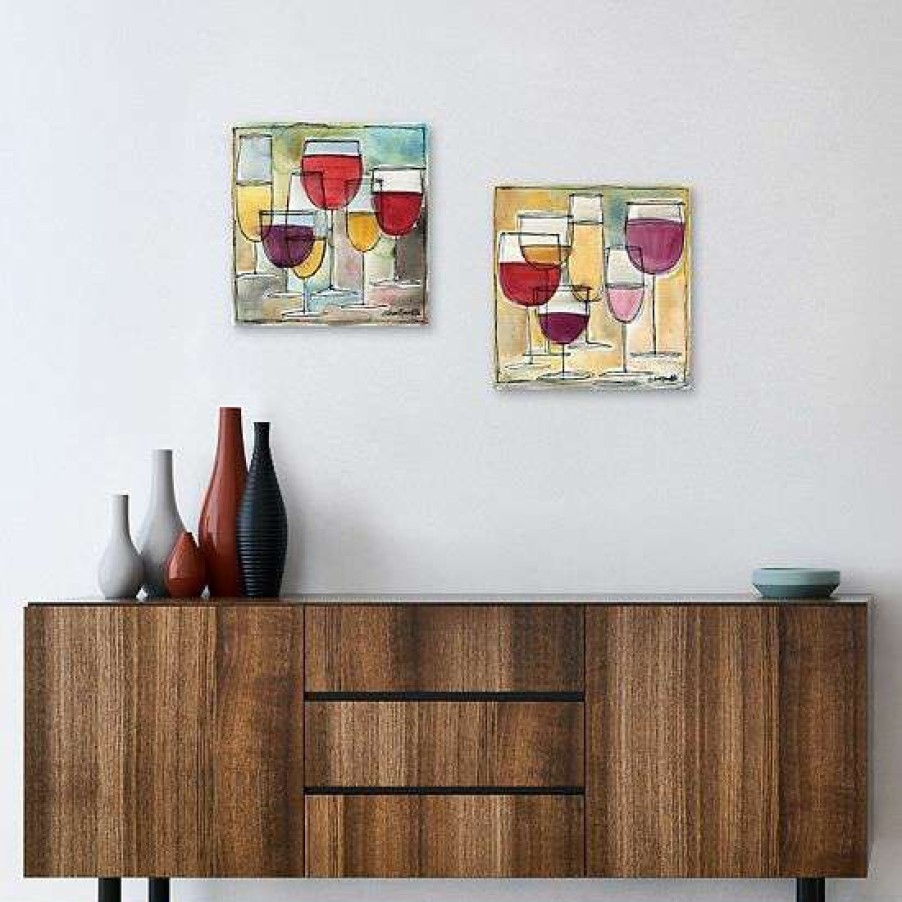 Home Decor * | Master Piece Wine Glass I & Iv Canvas Wall Art 2-Piece Set