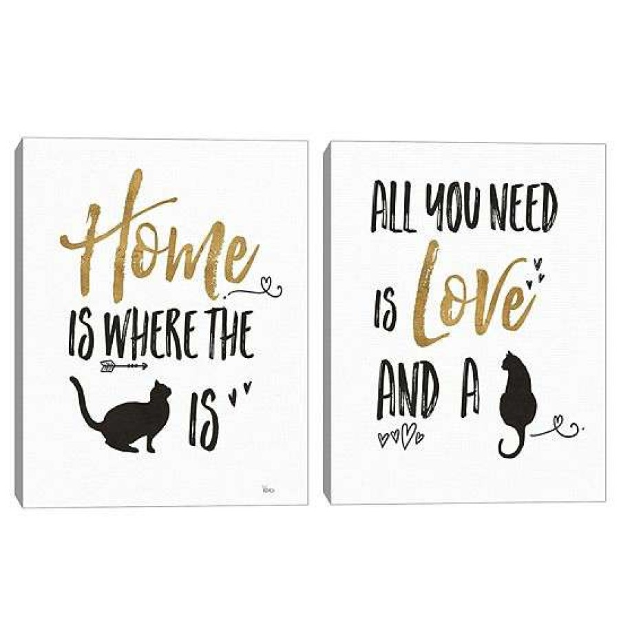 Home Decor * | Master Piece Pet Love Iii & Iv Cat Canvas Wall Art 2-Piece Set