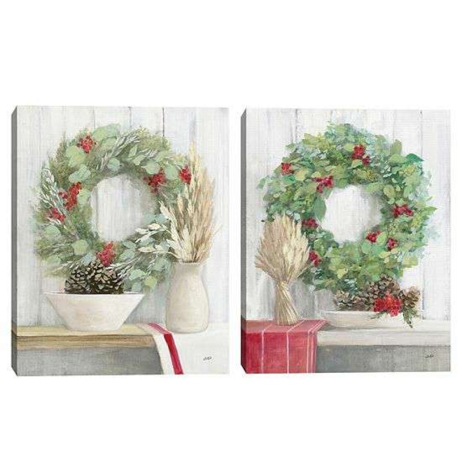 Home Decor * | Master Piece Natural Christmas I & Natural Christmas Ii Canvas Wall Art 2-Piece Set