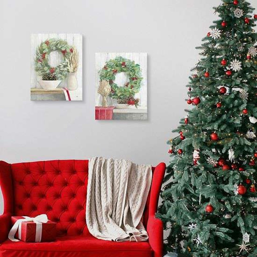 Home Decor * | Master Piece Natural Christmas I & Natural Christmas Ii Canvas Wall Art 2-Piece Set