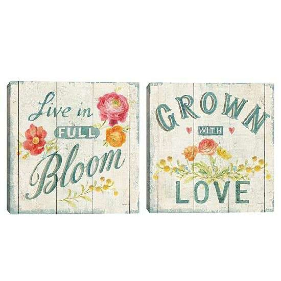 Home Decor * | Master Piece Full Bloom X & Xiii Floral By Danhui Nai Canvas Wall Art 2-Piece Set