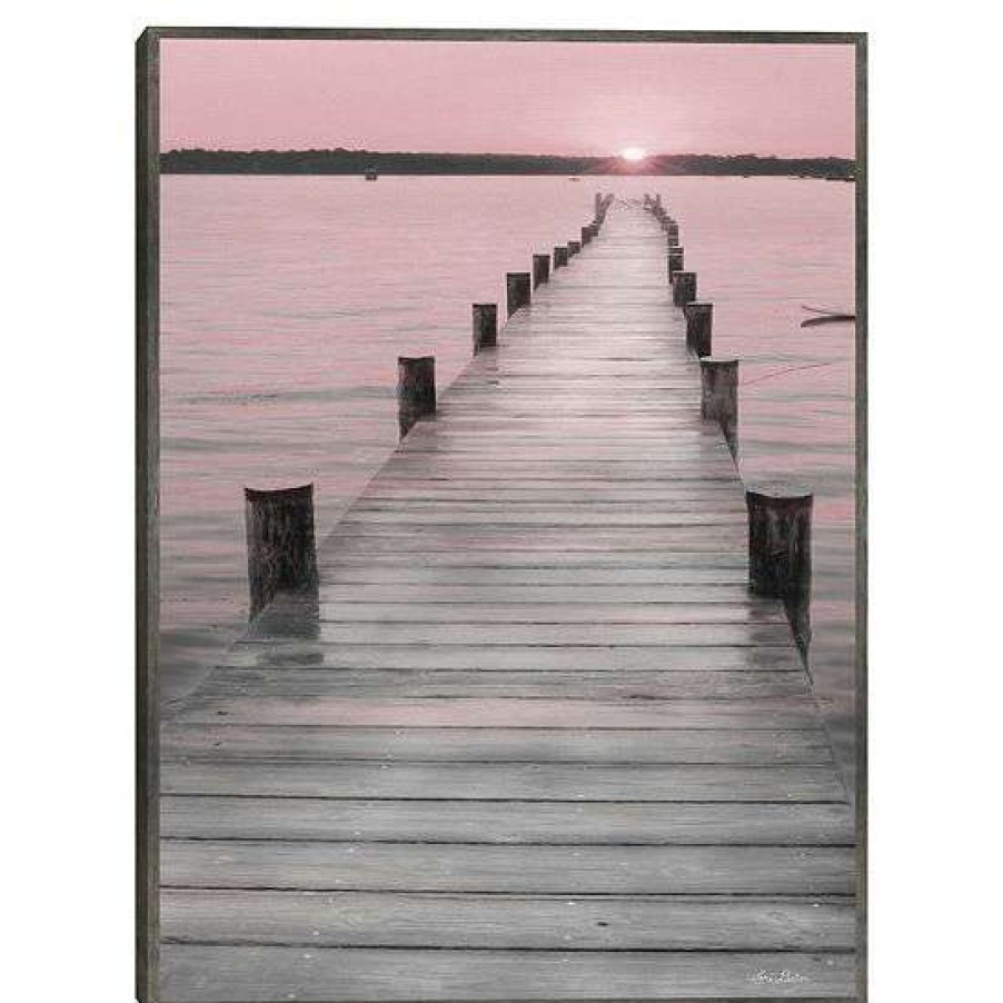 Home Decor * | Master Piece Pink Sunset Dock Framed Wall Art