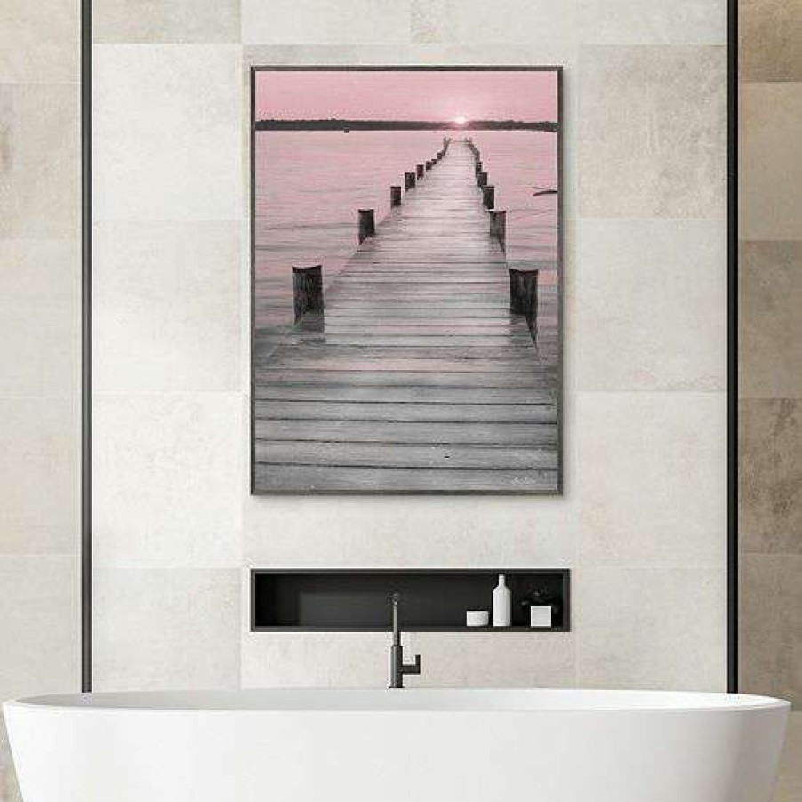 Home Decor * | Master Piece Pink Sunset Dock Framed Wall Art