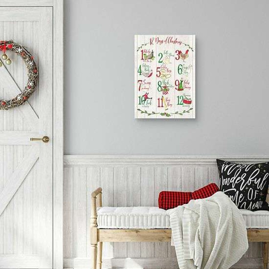 Home Decor * | Master Piece 12 Days Of Christmas Canvas Wall Art