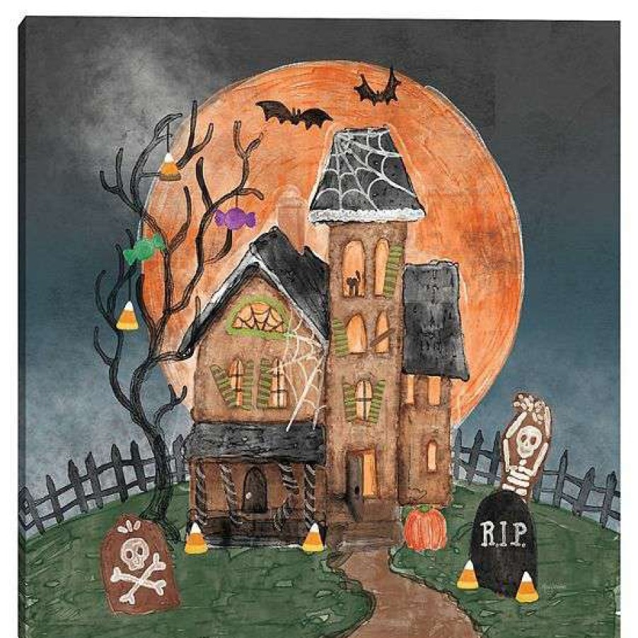 Home Decor * | Master Piece Haunted Villa Canvas Wall Art